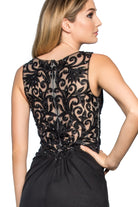 Empire Waist V-Neck Ruched Long Dress with Lace Back-smcdress