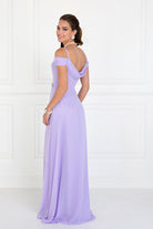 Chiffon Ruched A-Line Long Dress-smcdress