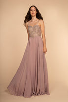 Chiffon Long Dress with Jewels Embellished-smcdress