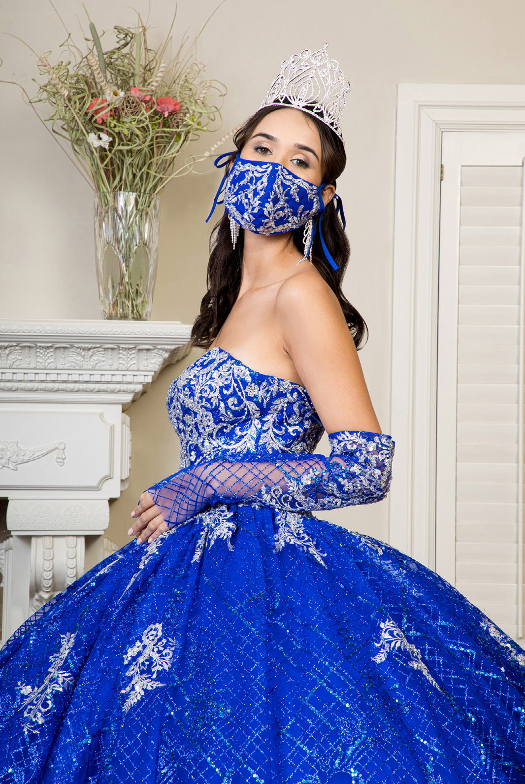 Quinceanera Dress With Detached Long Sleeve-smcdress