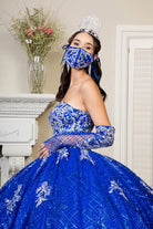 Quinceanera Dress With Detached Long Sleeve-smcdress