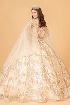 Cut-Away Shoulder Glitter Quinceanera Dress-smcdress