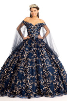 Cut-Away Shoulder Glitter Quinceanera Dress-smcdress