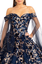 Cut-Away Shoulder Glitter Quinceanera Dress-smcdress