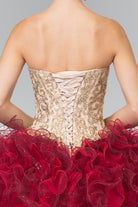 Tulle Ruffled Quinceanera Dress with Bolero-smcdress