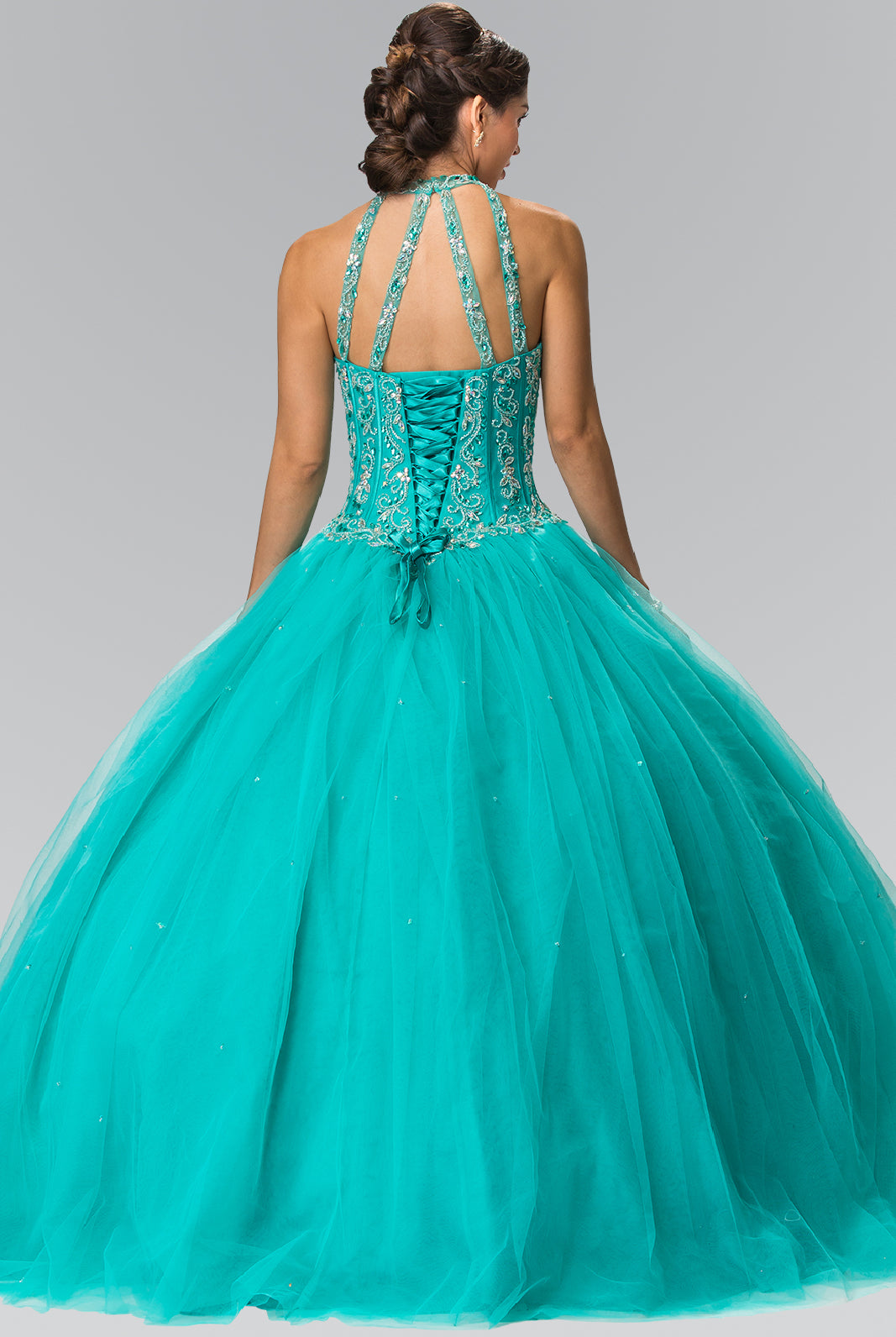 Beads Embellished Quinceanera Long Dress-smcdress