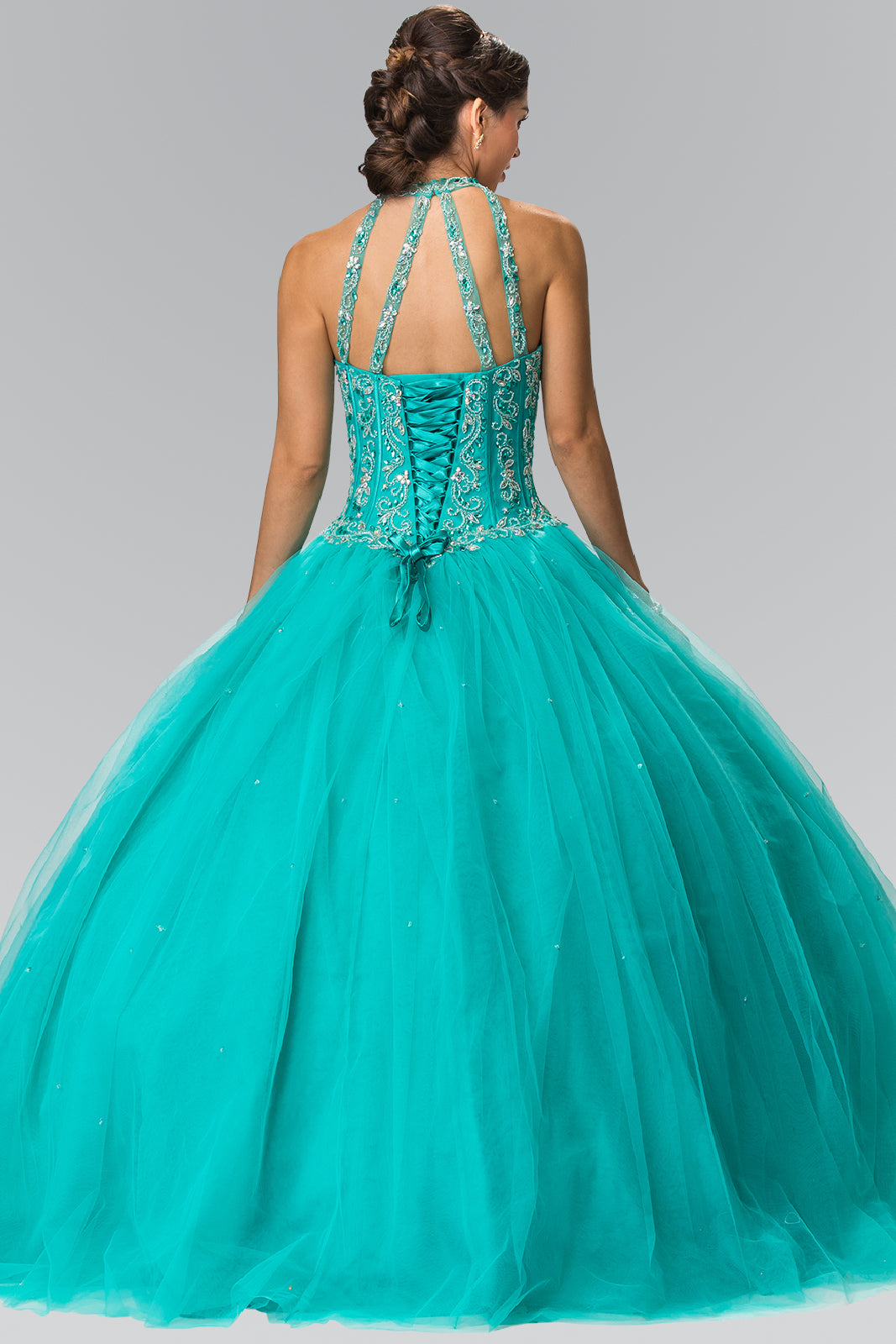 Beads Embellished Quinceanera Long Dress-smcdress