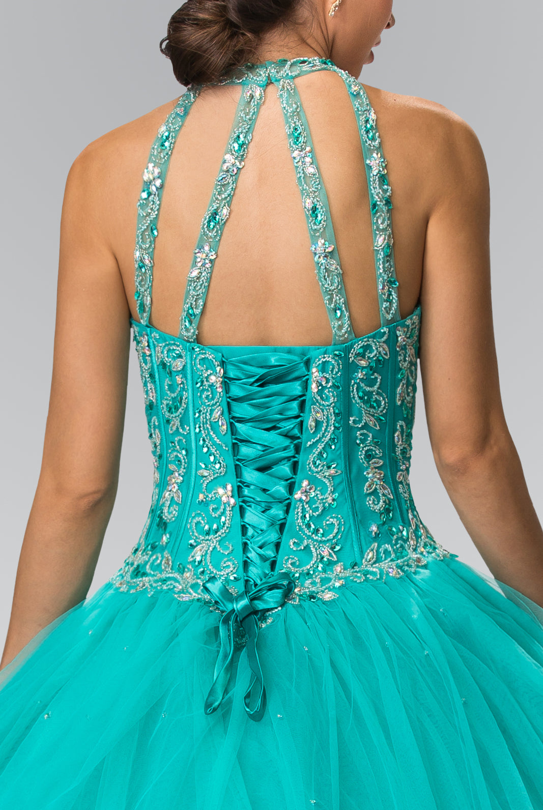 Beads Embellished Quinceanera Long Dress-smcdress