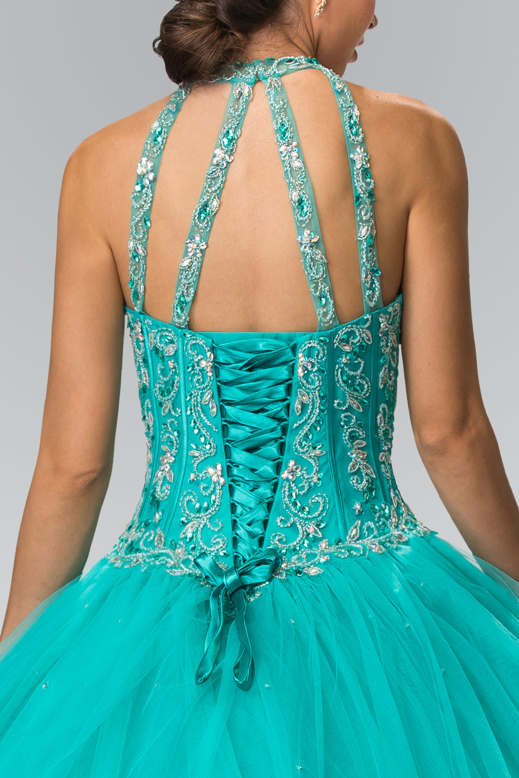 Beads Embellished Quinceanera Long Dress-smcdress