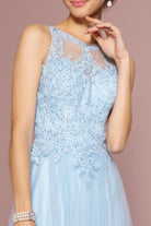 Floral Lace Embellished Bodice Mesh Dress-smcdress