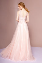 Floral Lace Embellished Bodice Mesh Dress-smcdress
