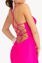 Beads Embellished Jersey Mermaid Dress-smcdress