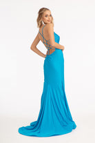 Beads Embellished Jersey Mermaid Dress-smcdress