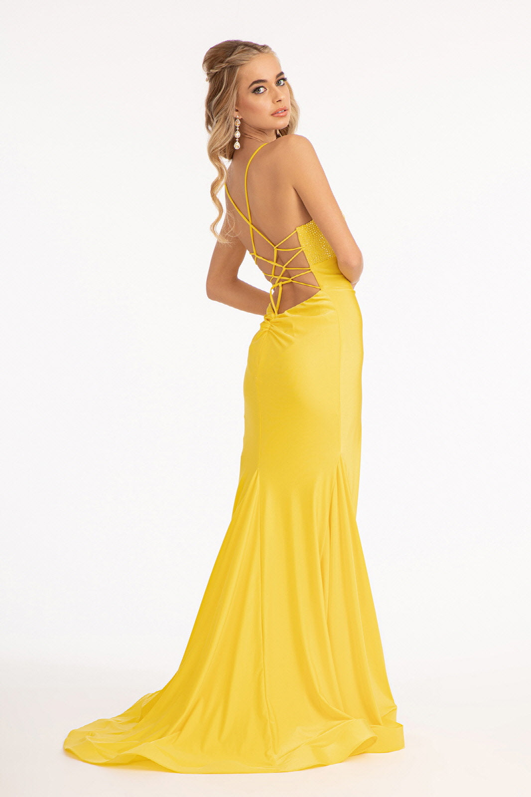 Beads Embellished Jersey Mermaid Dress-smcdress