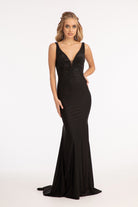 Beads Embellished Jersey Mermaid Dress-smcdress