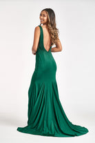 Beads Embellished Jersey Mermaid Dress-smcdress
