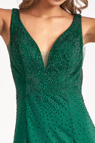 Beads Embellished Jersey Mermaid Dress-smcdress