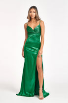 Beads Embellished Satin Mermaid Dress-smcdress