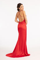 Beads Embellished Satin Mermaid Dress-smcdress