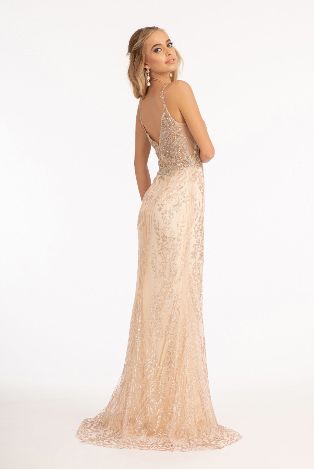 Mesh Mermaid Dress Detached Mesh Layer on Waist-smcdress