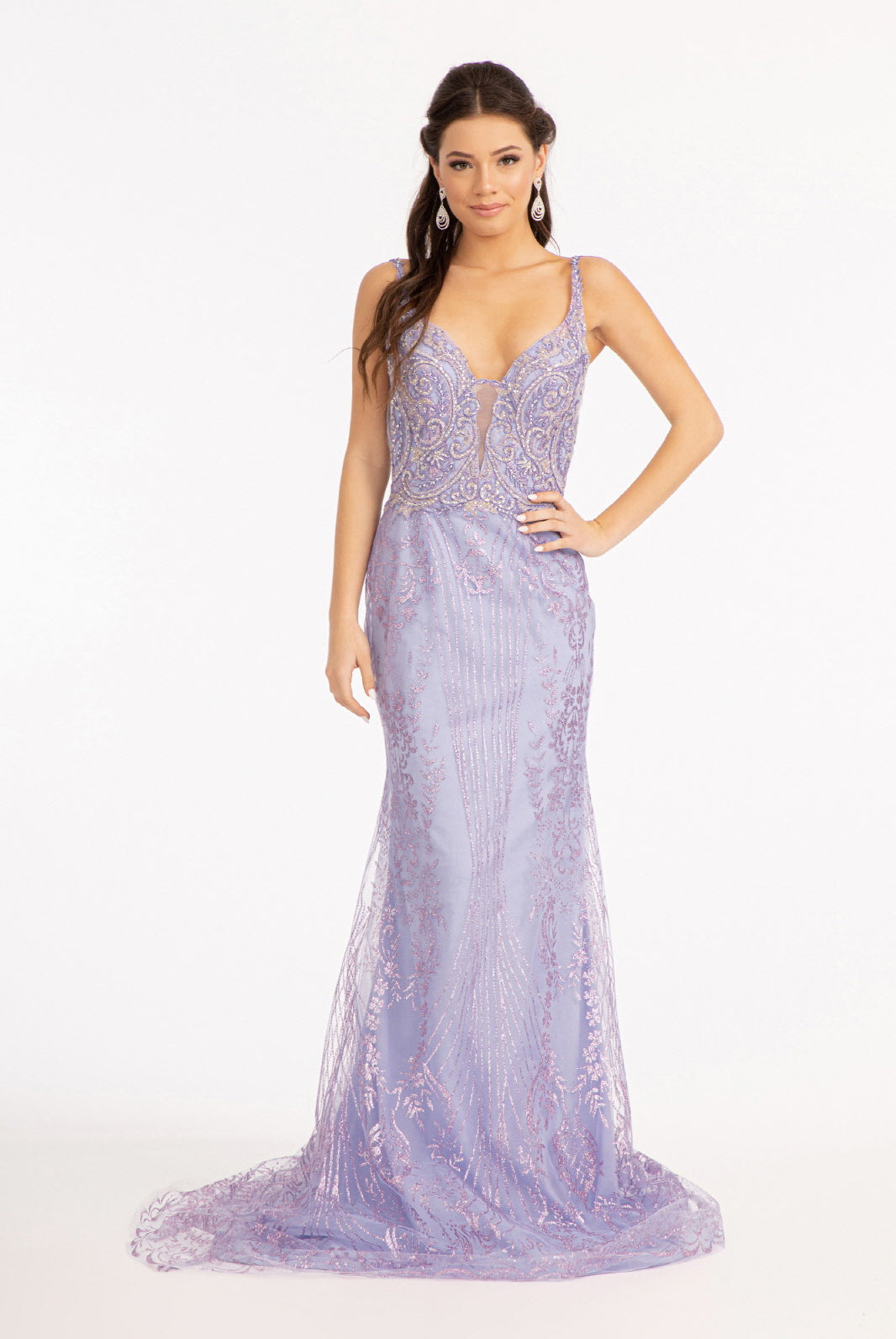 Mesh Mermaid Dress Detached Mesh Layer on Waist-smcdress