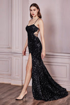 Sequin Dress w/ Lace-Up Back-smcdress