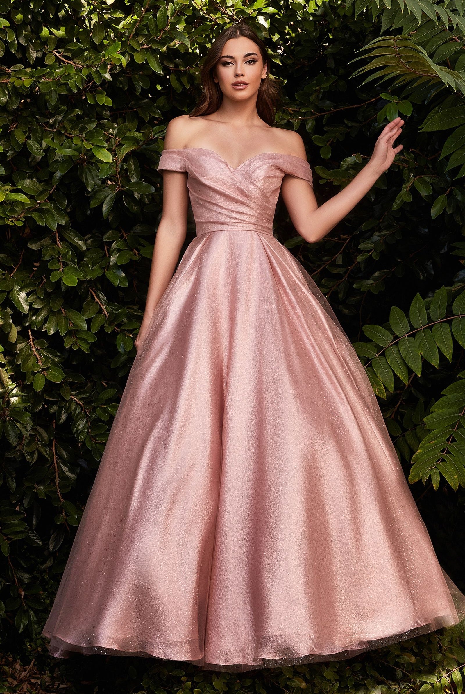 Off-shoulder organza ballgown-smcdress
