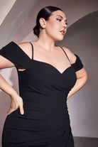 Gathered Crepe Dress-smcdress