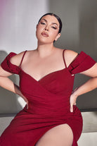 Gathered Crepe Dress-smcdress