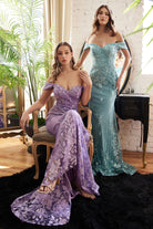Embellished Off-Shoulder Mermaid Gown-smcdress