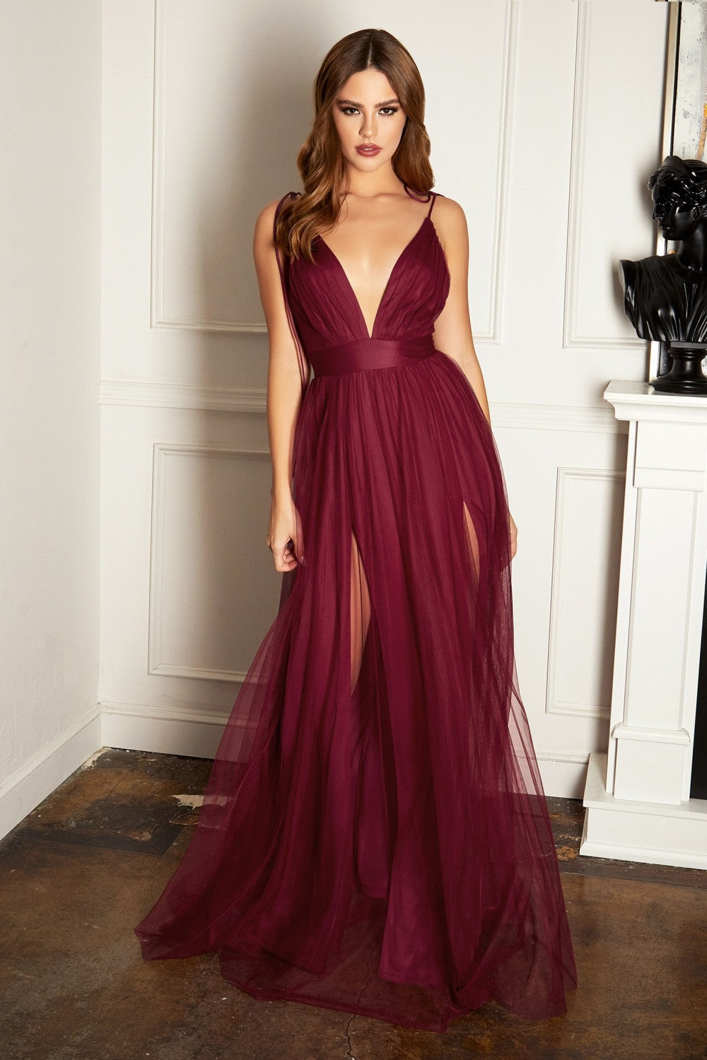 Elegant Tender Bridesmaid Dresses: 3 - S1 M1 L1, V-neckline Bodice, Open Back, Soft A-line Skirt-smcdress