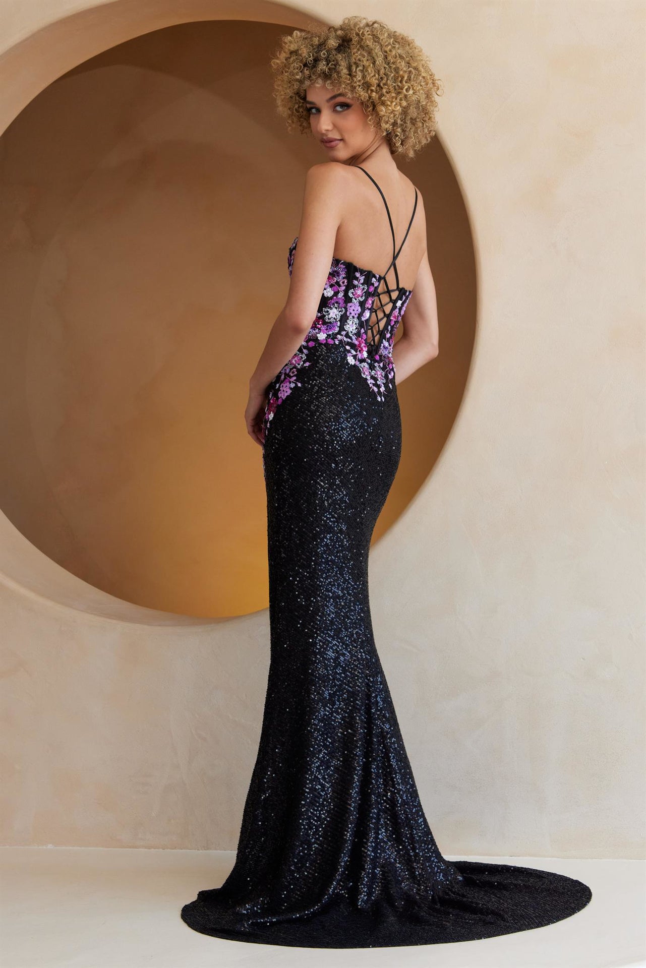 Black Berry Long Prom Dress – Beaded A-Line Evening Gown