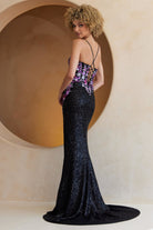Black Berry Long Prom Dress – Beaded A-Line Evening Gown