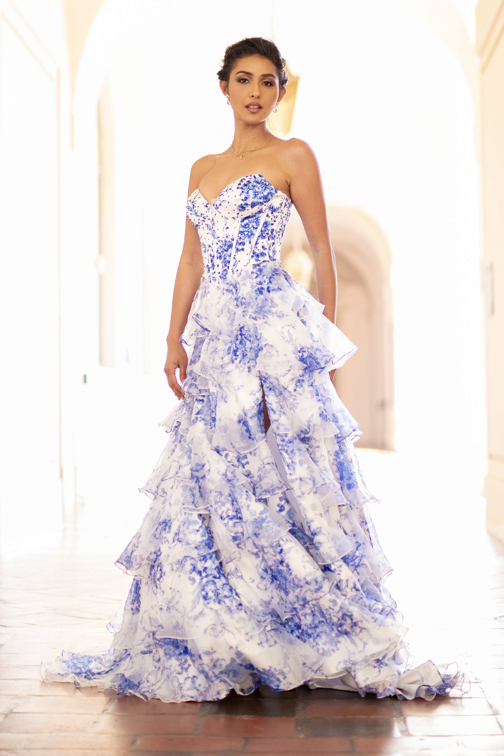 Blue Long Formal Gown – Embellished Gala Dress