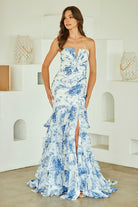 Blue Long Prom Dress – Beaded A-Line Evening Gown