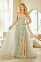 Champagne Long Formal Gown – Embellished Gala Dress