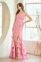 Light Blue Long Prom Dress – Beaded A-Line Evening Gown