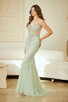 Champagne Long Prom Dress – Beaded A-Line Evening Gown