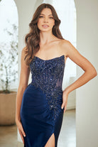 Gold Long Prom Dress – Beaded A-Line Evening Gown