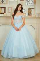 Light Blue Long Formal Gown – Embellished Gala Dress