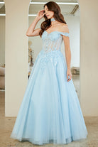 Light Blue Long Formal Gown – Embellished Gala Dress