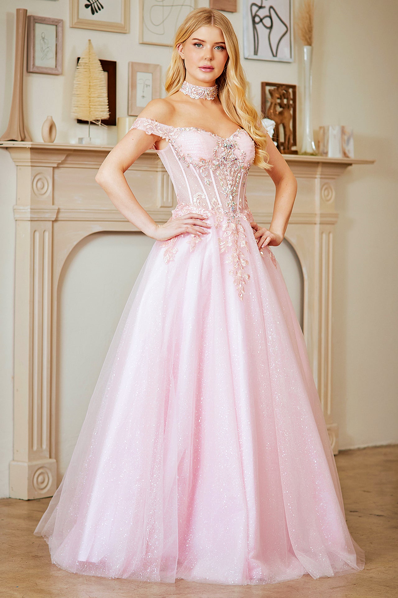 Light Blue Long Formal Gown – Embellished Gala Dress