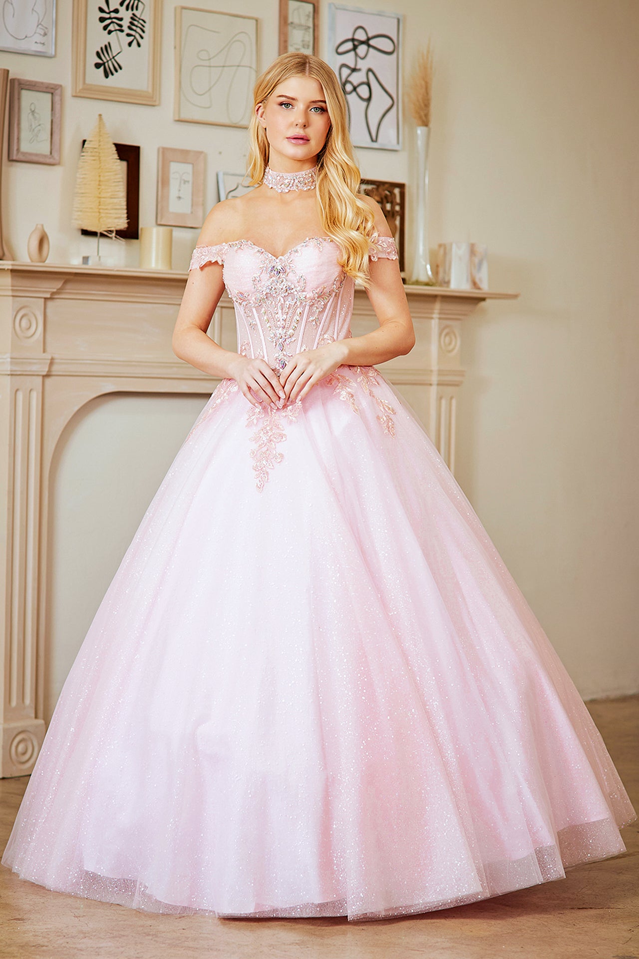 Light Blue Long Formal Gown – Embellished Gala Dress