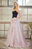 Pink Black Long Formal Gown – Embellished Gala Dress