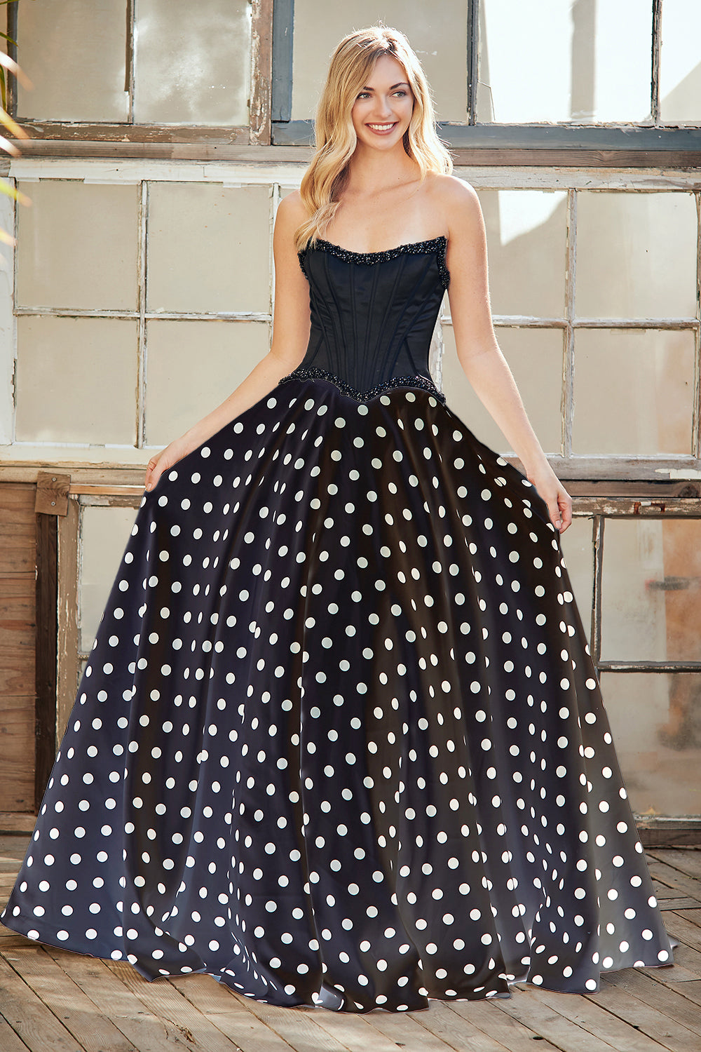 Pink Black Long Formal Gown – Embellished Gala Dress