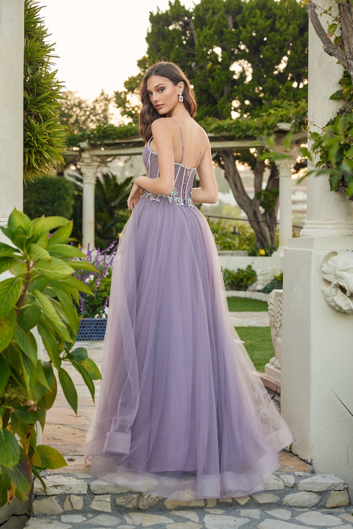 Elegant Lace Tulle Gown JTJT2638G - Juliet Prom Dress