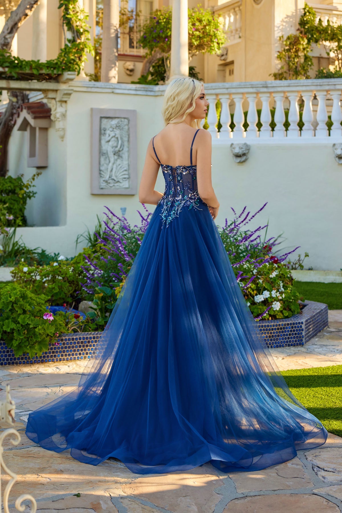 Elegant Lace Tulle Gown JTJT2640G - Juliet Prom Dress