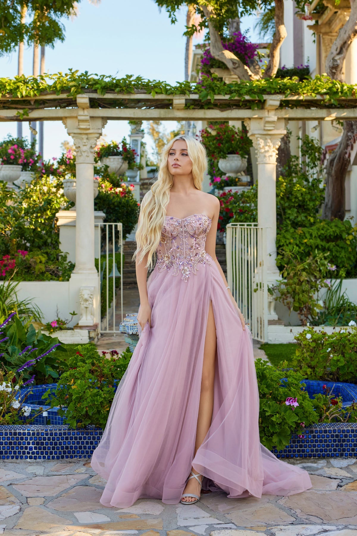 Elegant Lace Tulle Gown JTJT2640G - Juliet Prom Dress