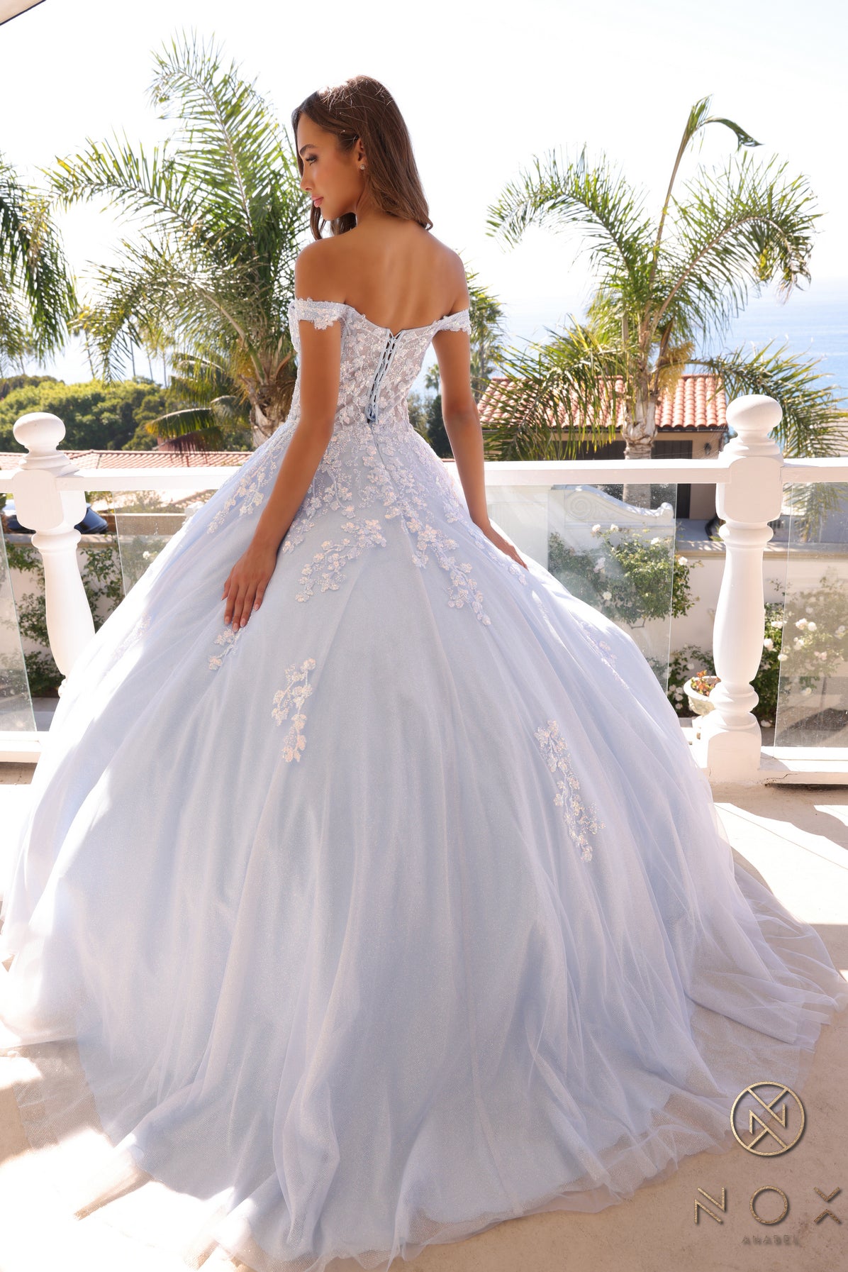 White and Silver Gown for Gala and Formal Events
