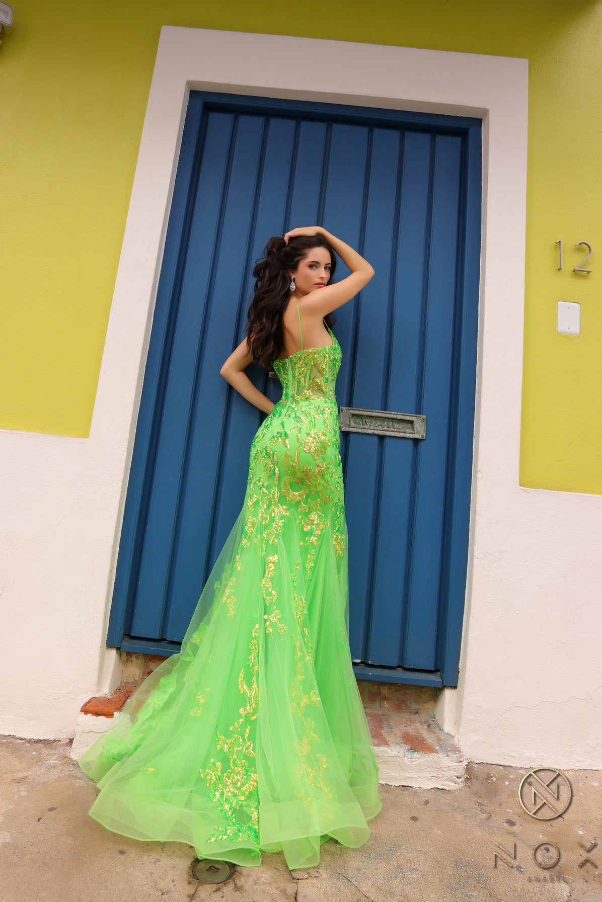 Neon Green Bodycon Split Evening Gown | SMCDress Neon Green Bodycon Split Evening Gown | SMCDress
